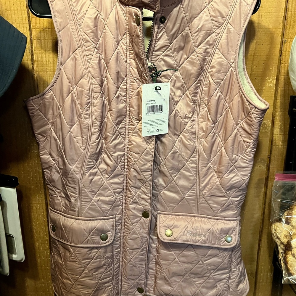Barbour Gardenia Light Pink Quilted Gilet 8 M